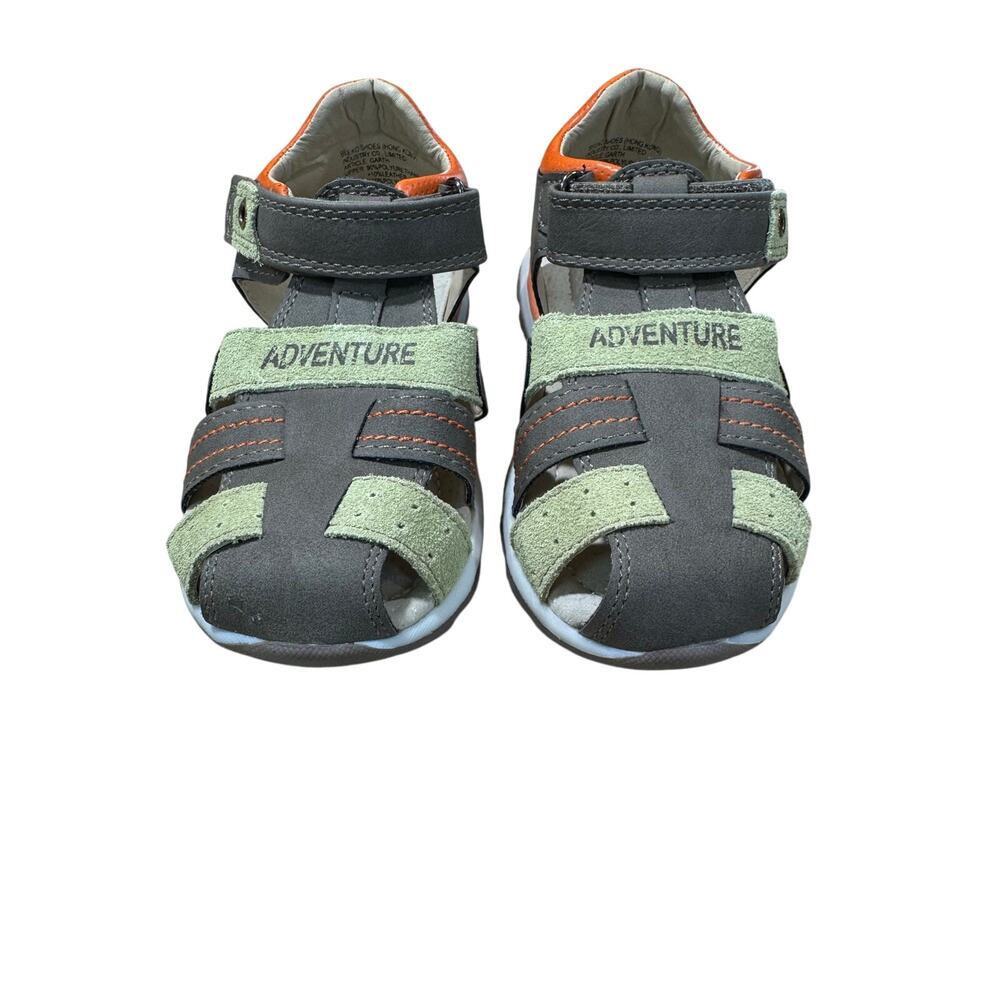 Beeko Toddler Boys Adventure Fisherman Sandals Size 8.5 Brown Green Orange